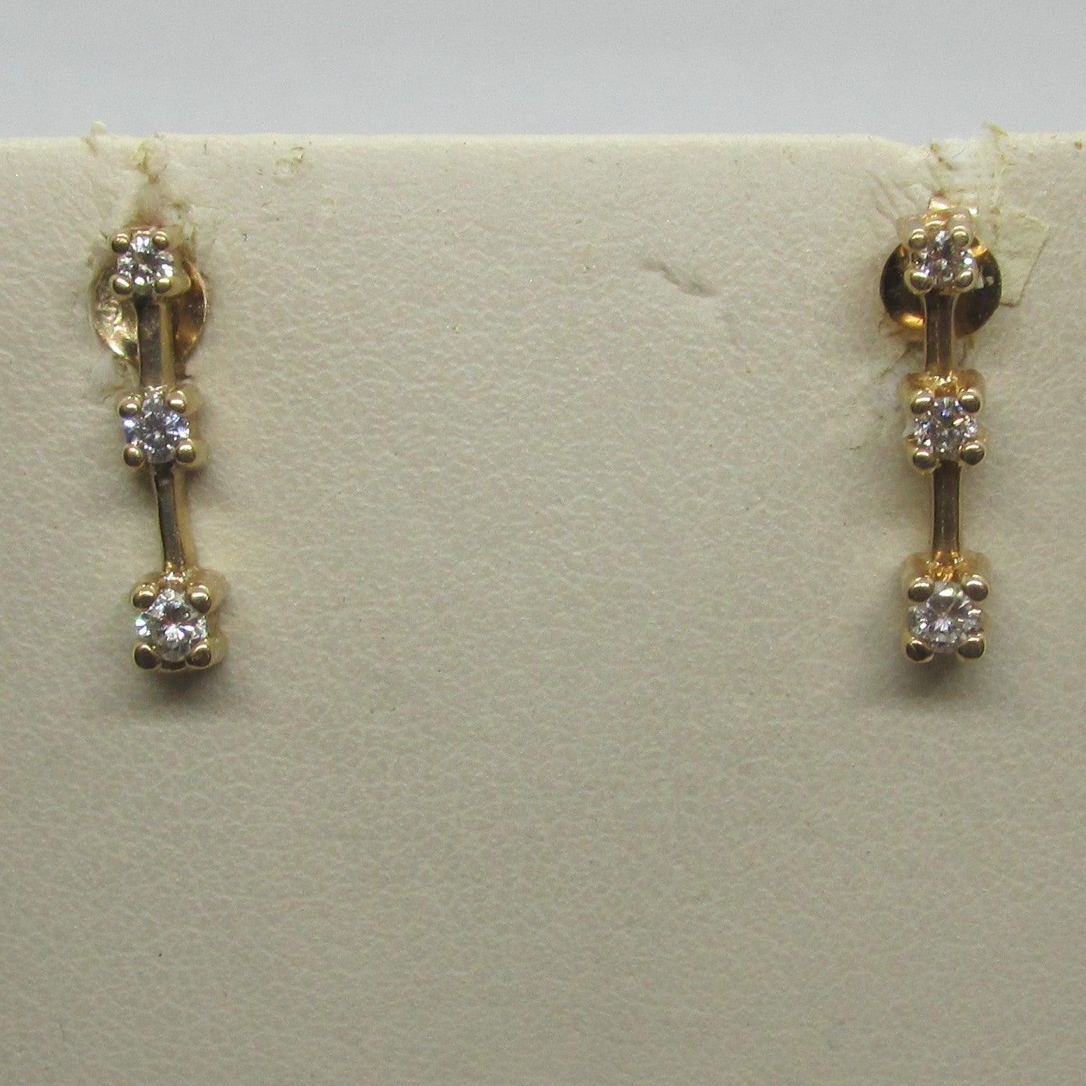 Diamond Journey Earrings in Yellow Gold - Thenetjeweler