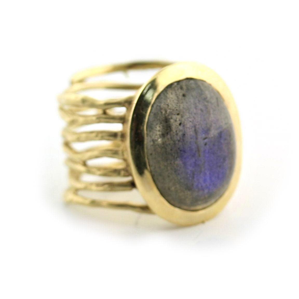 Labradorite Ring 14k Yellow Gold - Thenetjeweler