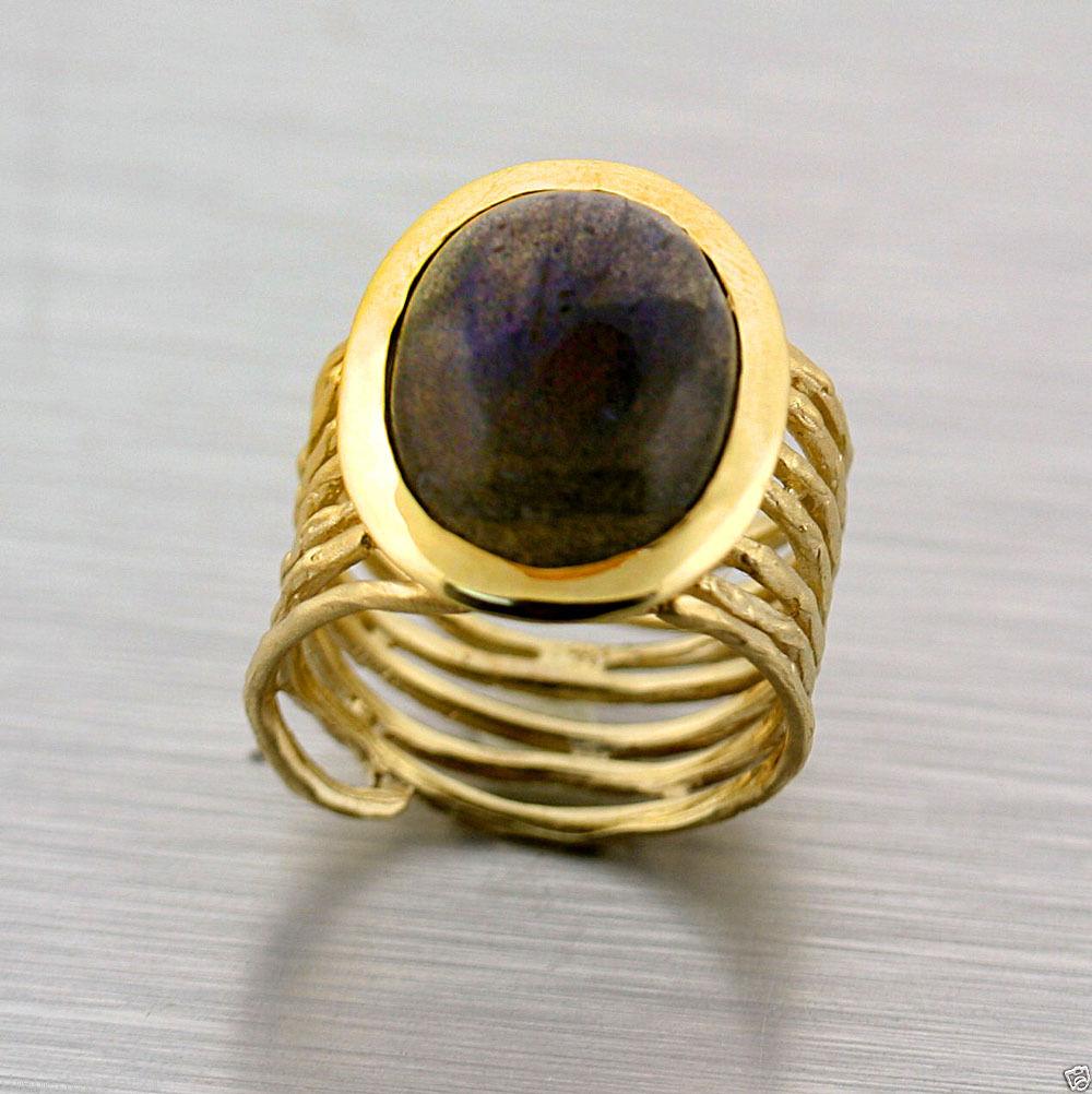 Labradorite Ring 14k Yellow Gold - Thenetjeweler