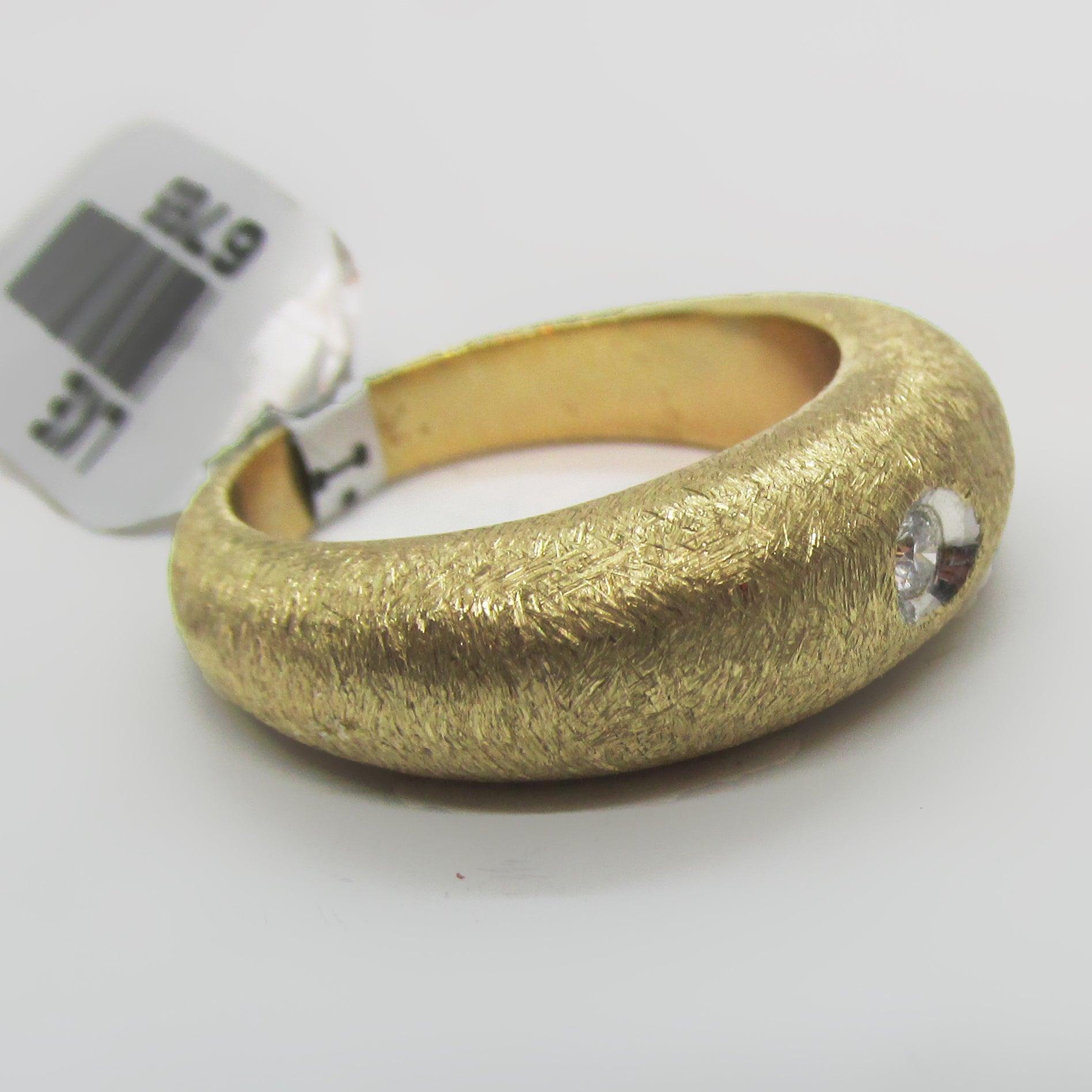 Textured Wide 14K Yellow Gold with Diamond - Thenetjeweler
