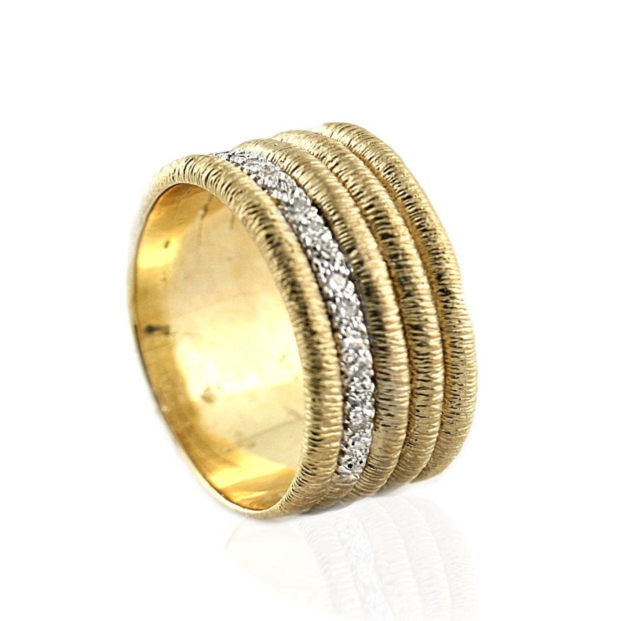 Diamond Multi-Row Ring in 14K Yellow Gold - Thenetjeweler