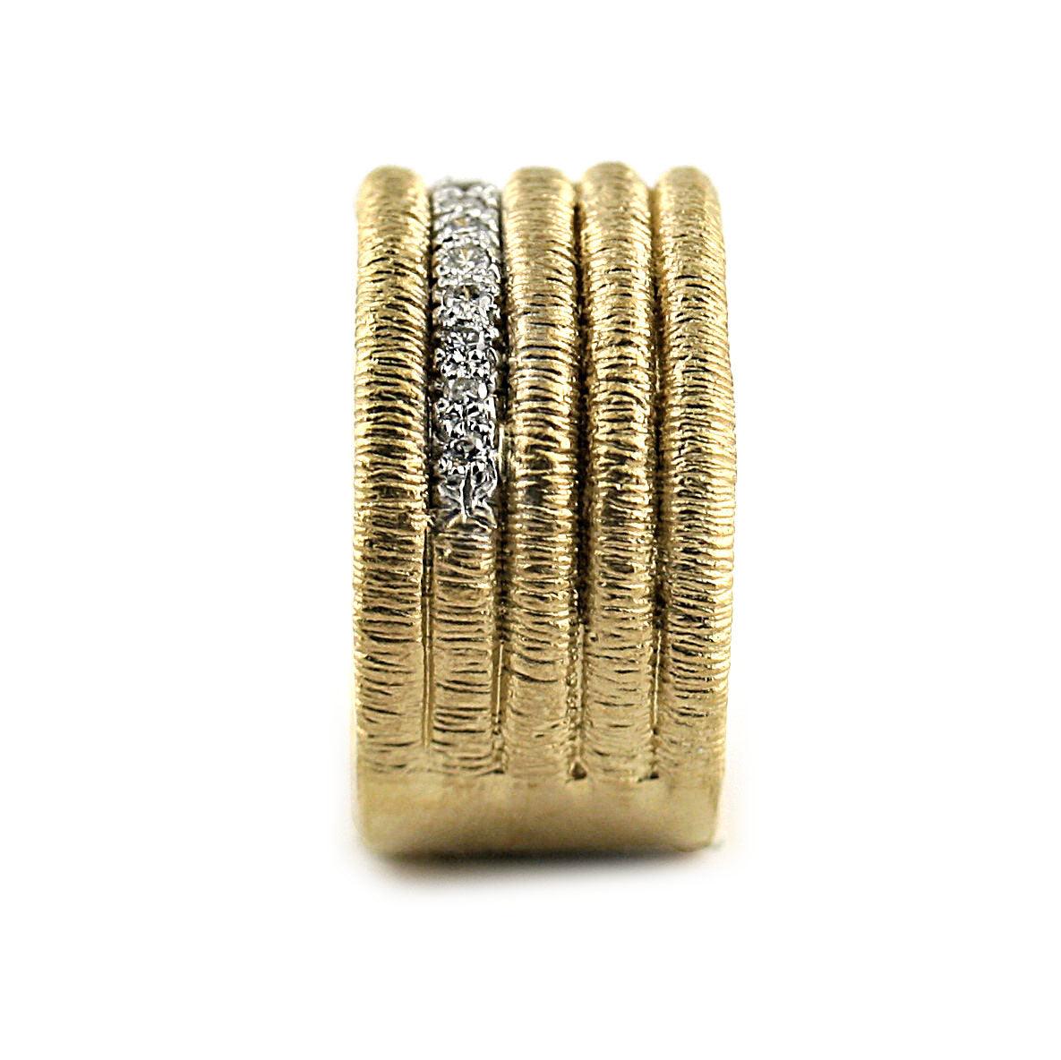 Diamond Multi-Row Ring in 14K Yellow Gold - Thenetjeweler