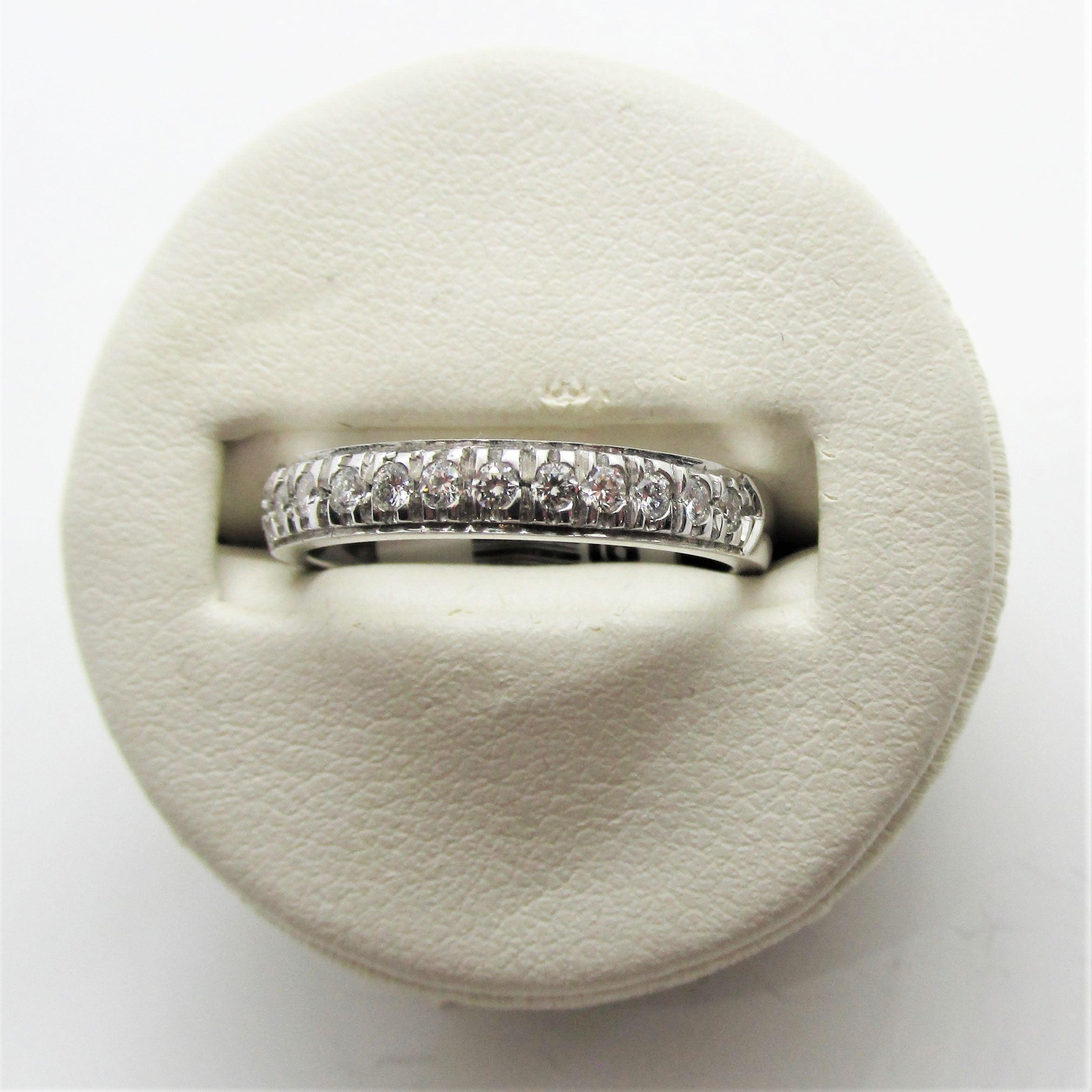 Diamond Half Eternity Ring 14K White Gold - Thenetjeweler
