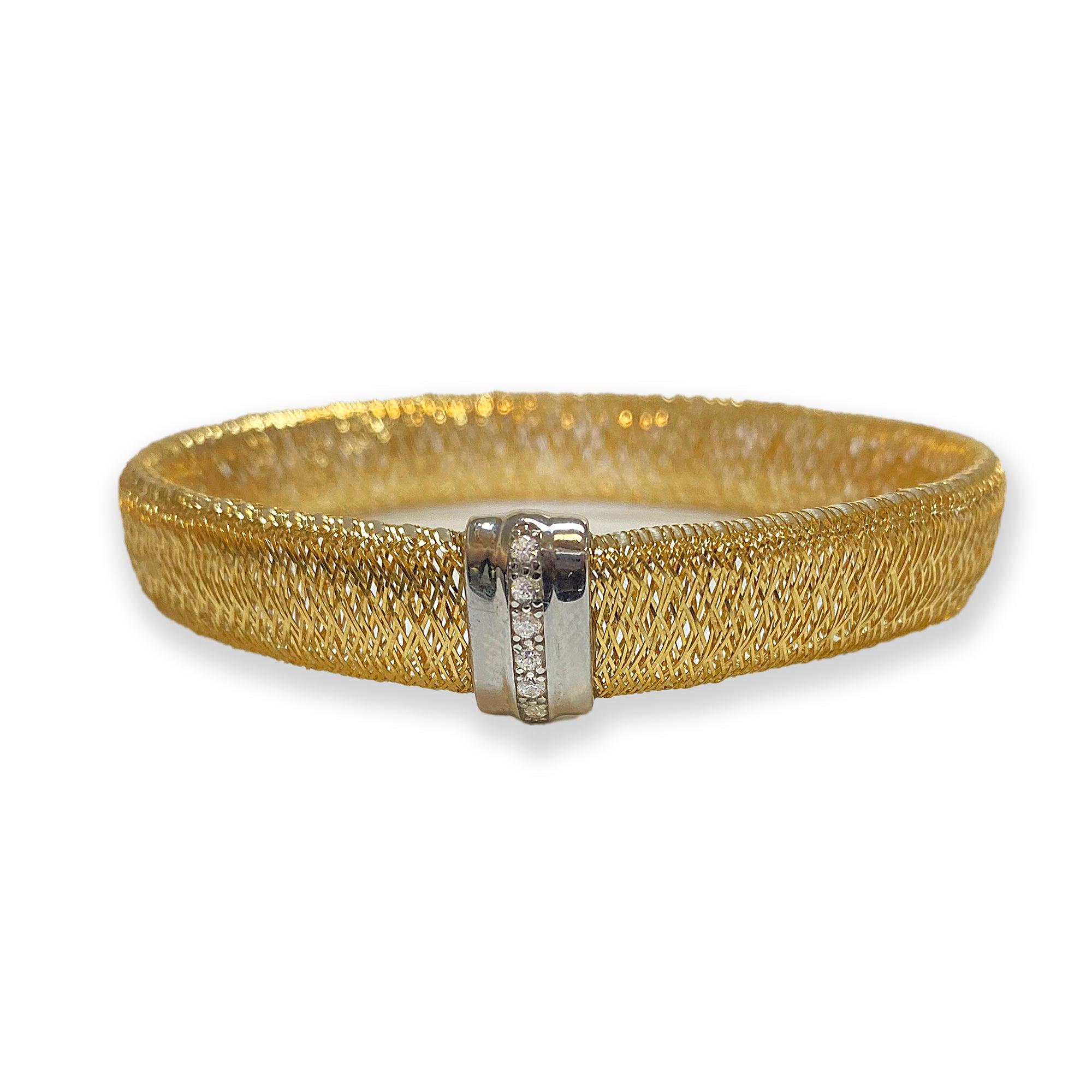 Italian Two-Color Mesh Stretch Bracelet - Thenetjeweler