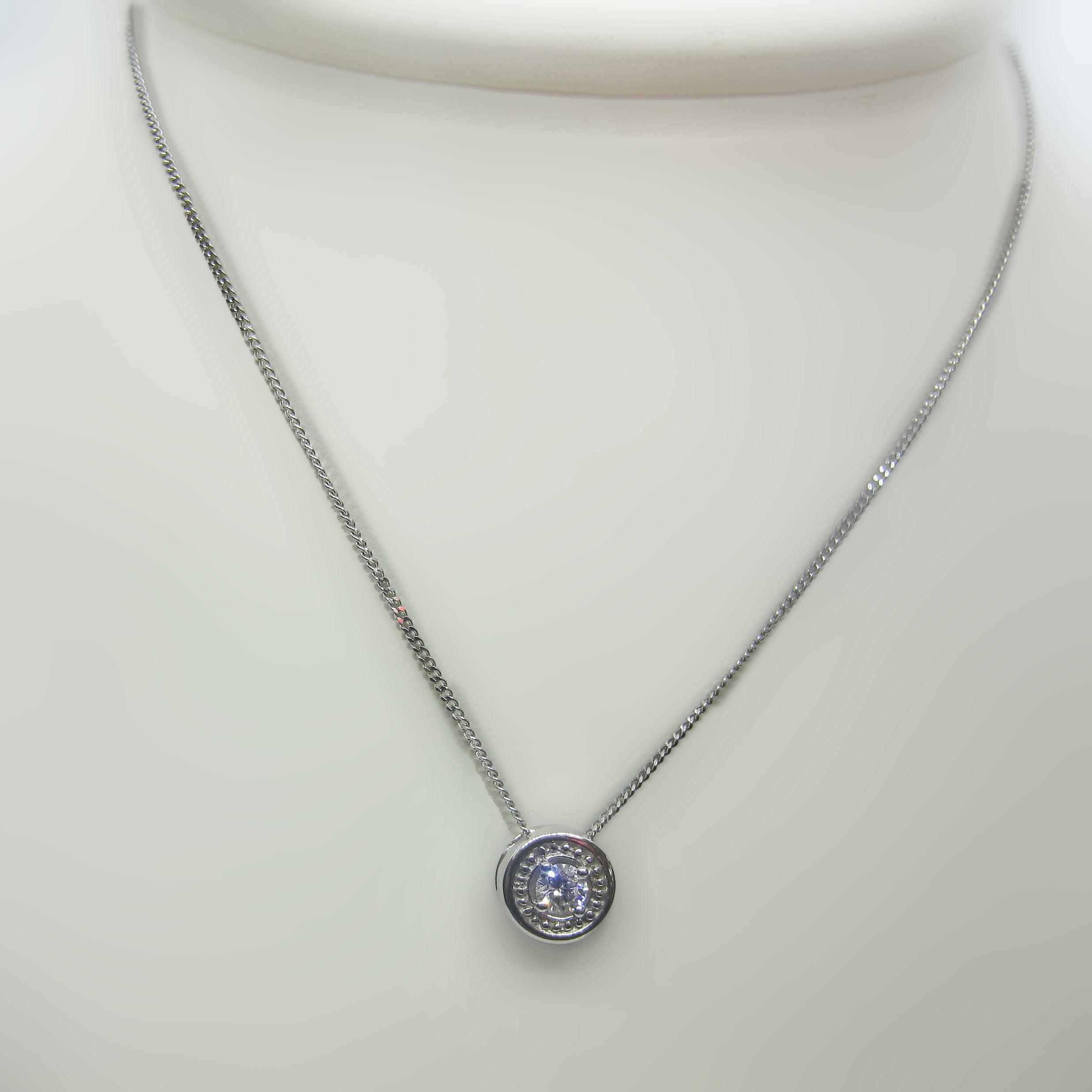 Diamond Solitaire Pendant 14k - Thenetjeweler