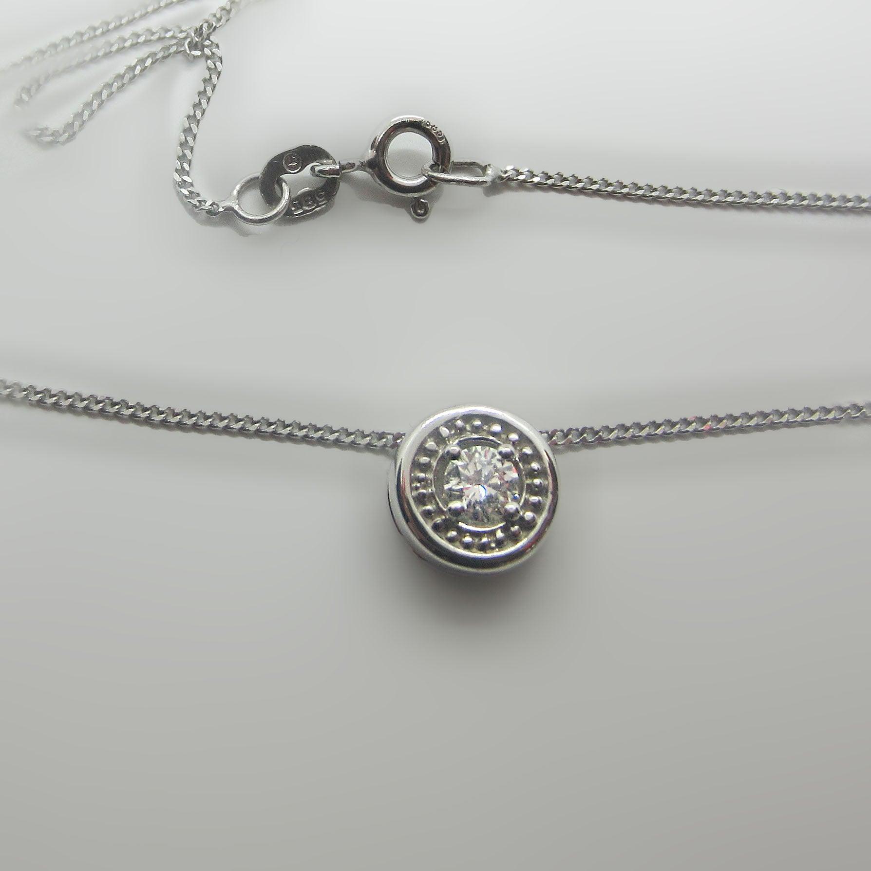 Diamond Solitaire Pendant 14k - Thenetjeweler