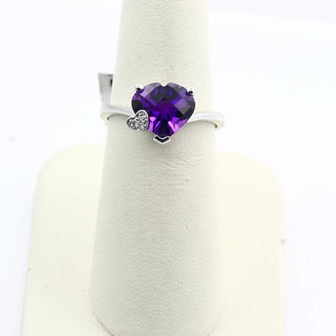 Heart Shaped Amethyst Ring - Thenetjeweler