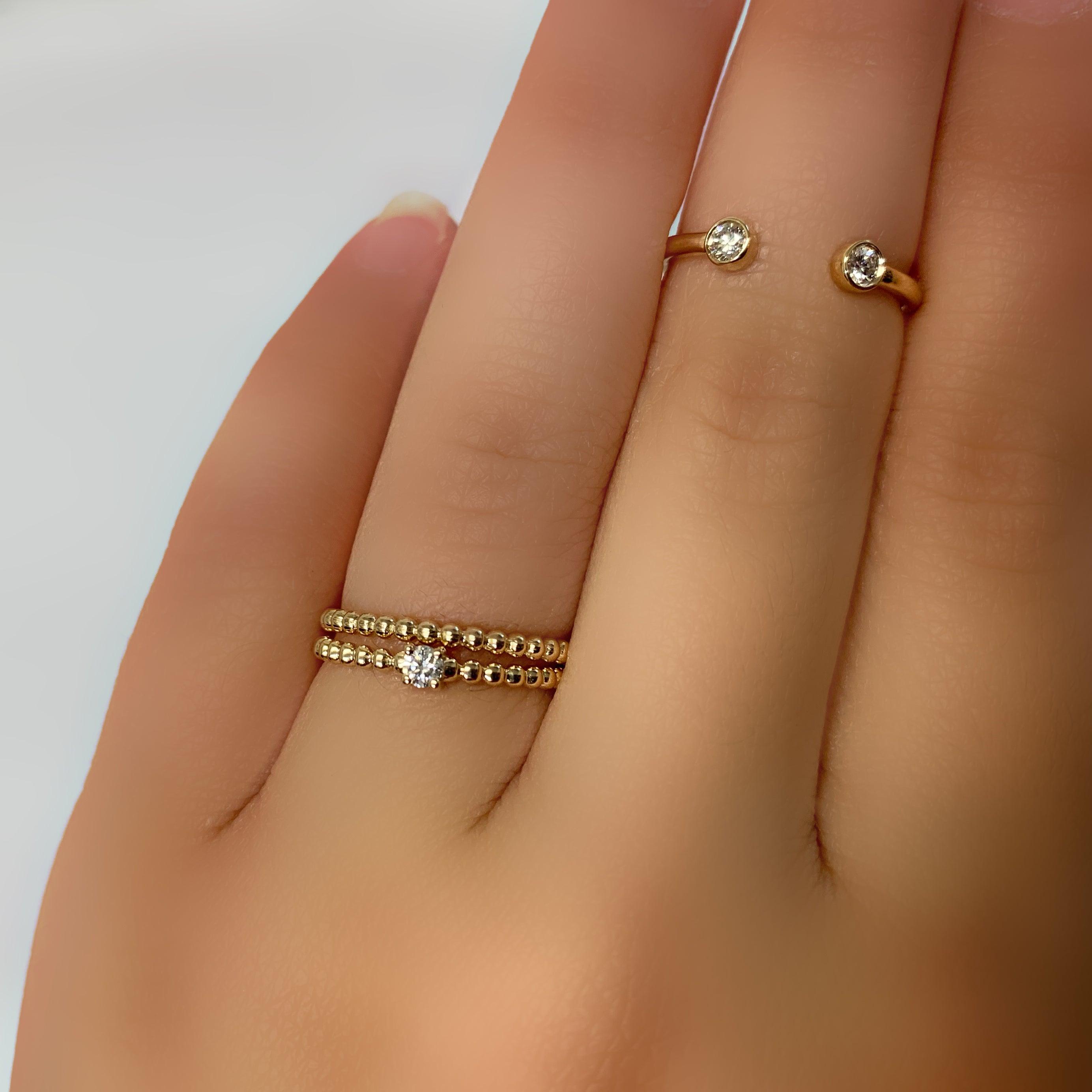 Diamonds Open Ring 14K Yellow Gold - Thenetjeweler