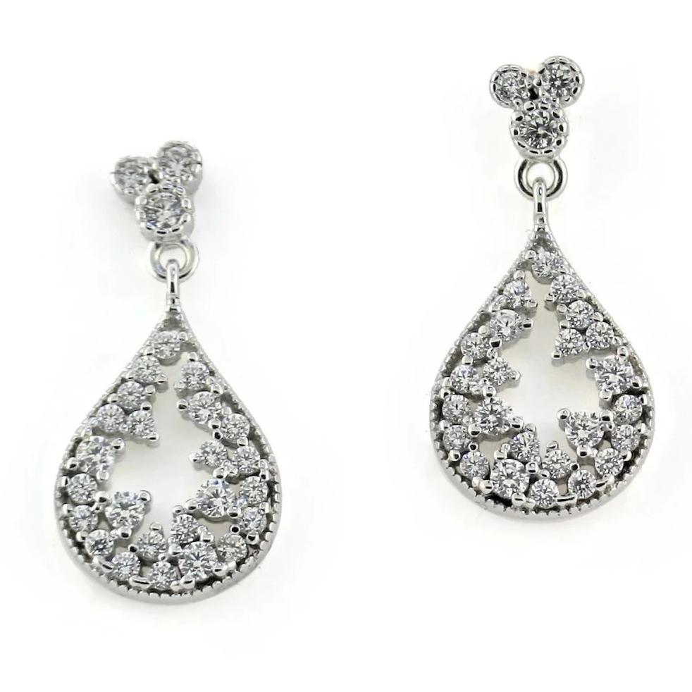 Open Teardrop Earrings Silver - Thenetjeweler