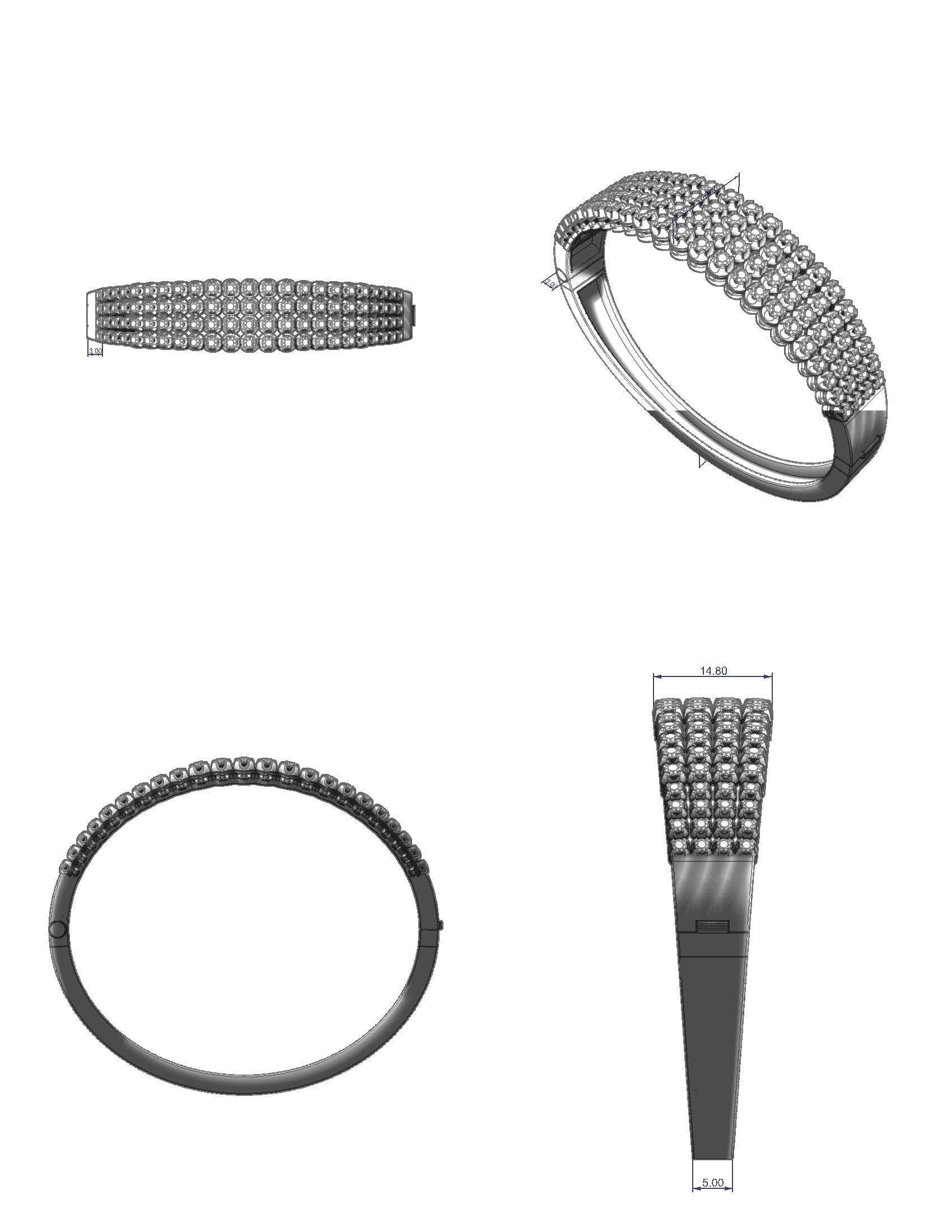 Multi Row Diamond Bangle - Thenetjeweler
