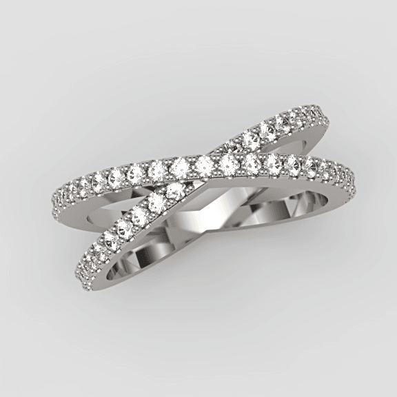 Criss Cross X Diamond Ring 14k Gold - Thenetjeweler