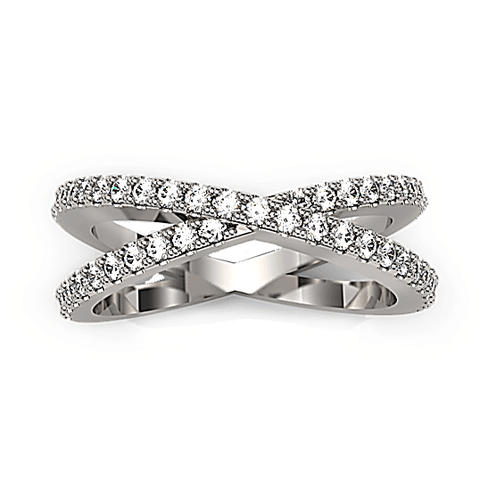 Criss Cross X Diamond Ring 14k Gold - Thenetjeweler