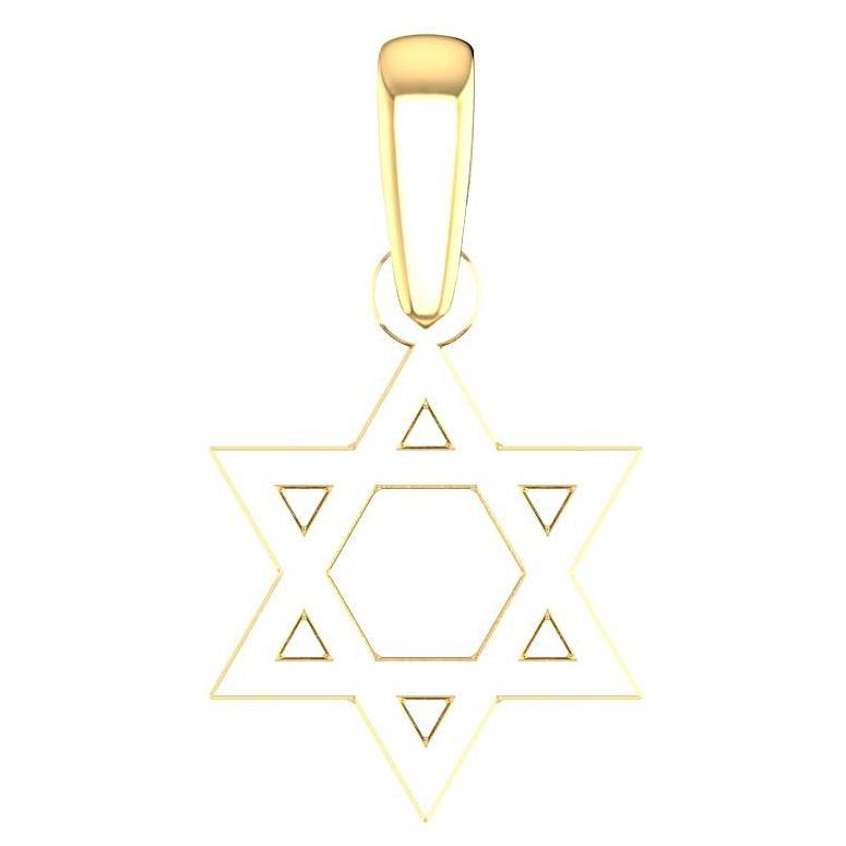 Star of David Pendant 14K Yellow Gold - Thenetjeweler