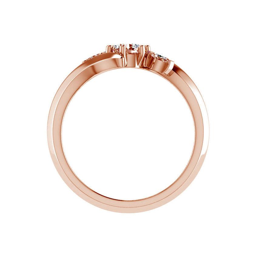 Three Stone Engagement Ring 18K Rose Gold - Thenetjeweler
