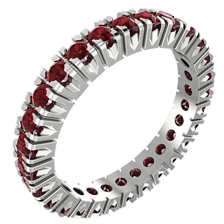 Garnet Gemstone Eternity Ring 14K White Gold - Thenetjeweler