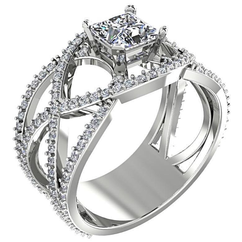 Princess Diamond Twisted Ring - Thenetjeweler