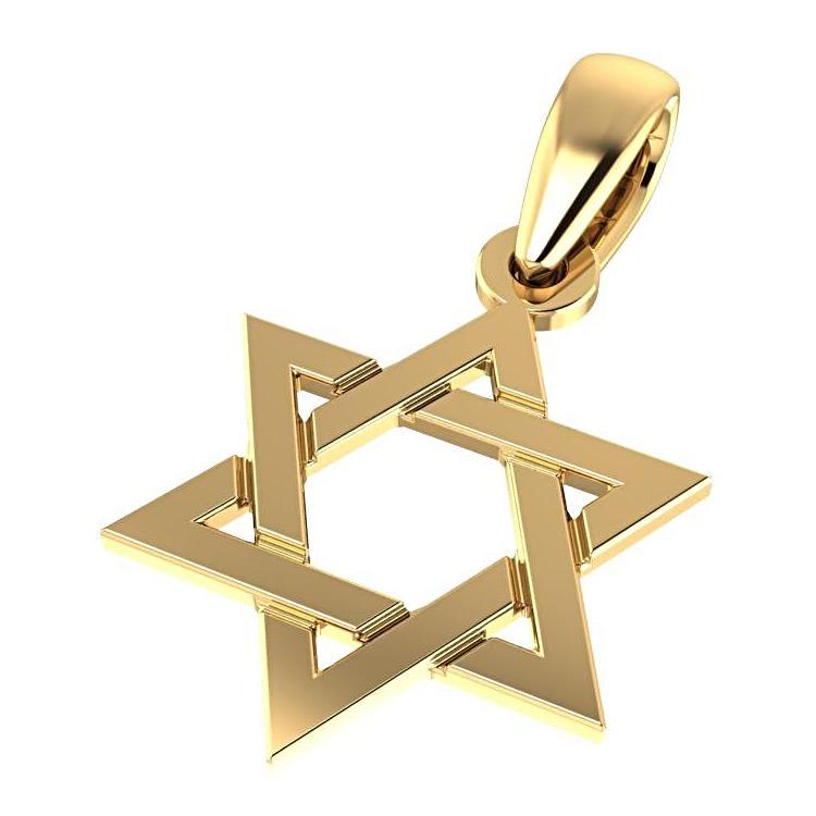 Star of David Pendant 14K Yellow Gold - Thenetjeweler