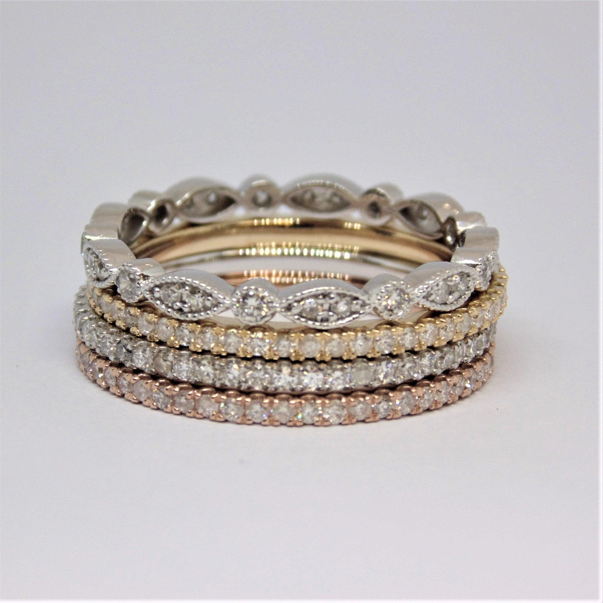 Milgrain Marquise and Dot Diamond Eternity Ring - Thenetjeweler