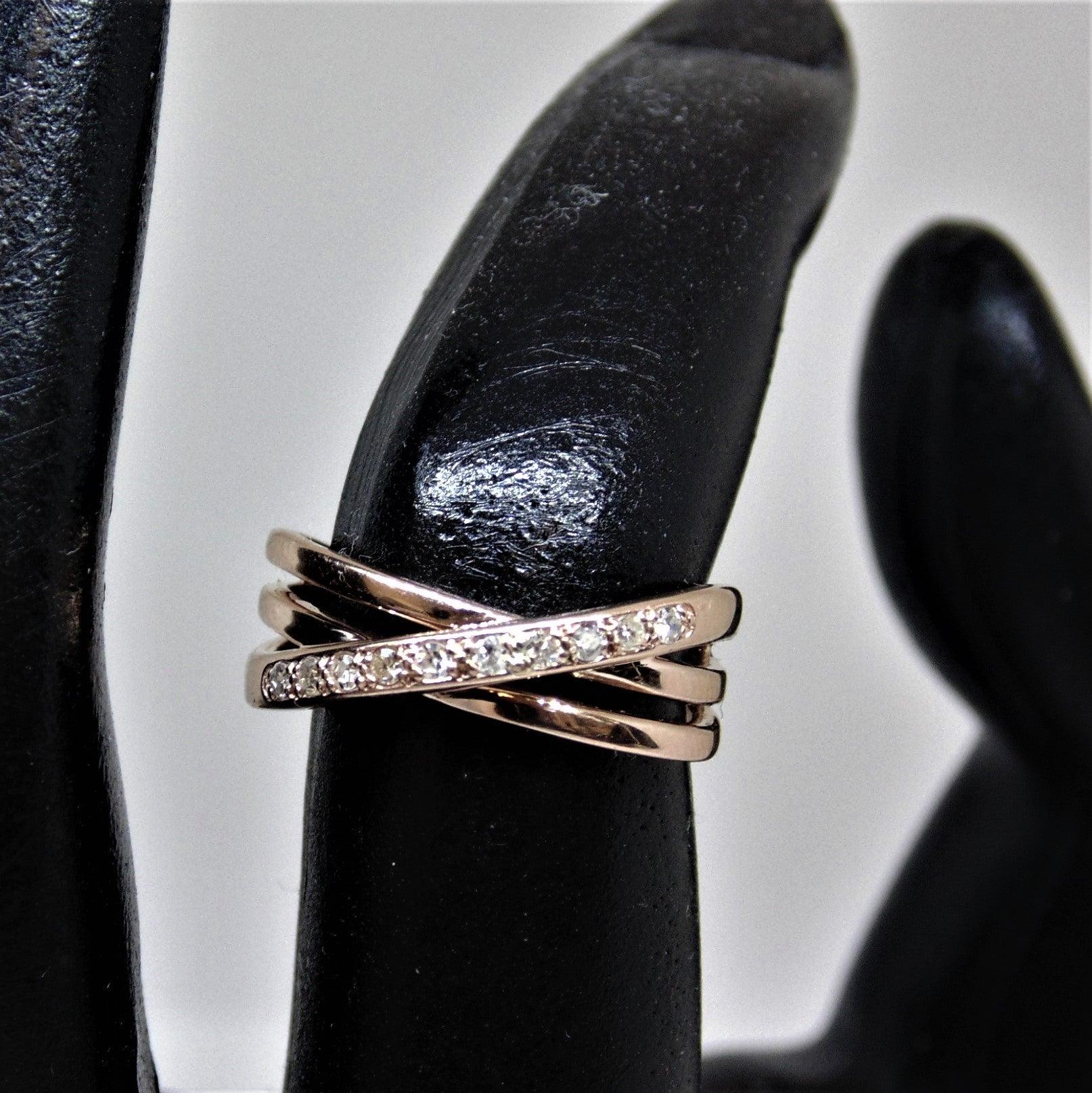 Crossover Diamond Ring 14K Rose Gold - Thenetjeweler