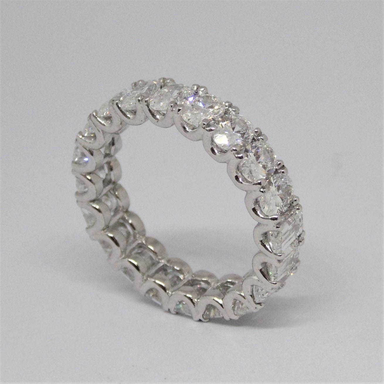 Oval and Emerald cut Diamond Eternity Band in Platinum - Thenetjeweler