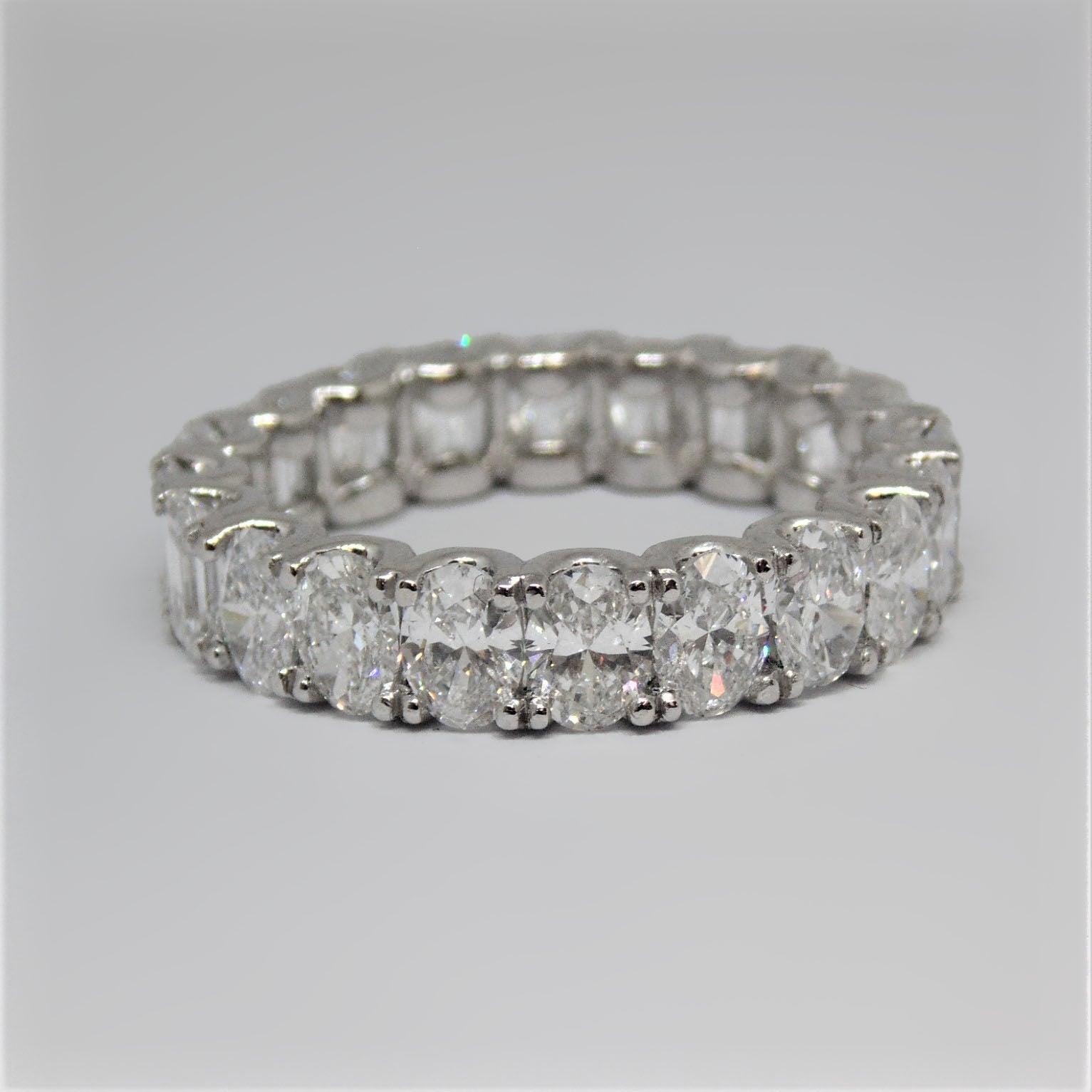 Oval and Emerald cut Diamond Eternity Band in Platinum - Thenetjeweler