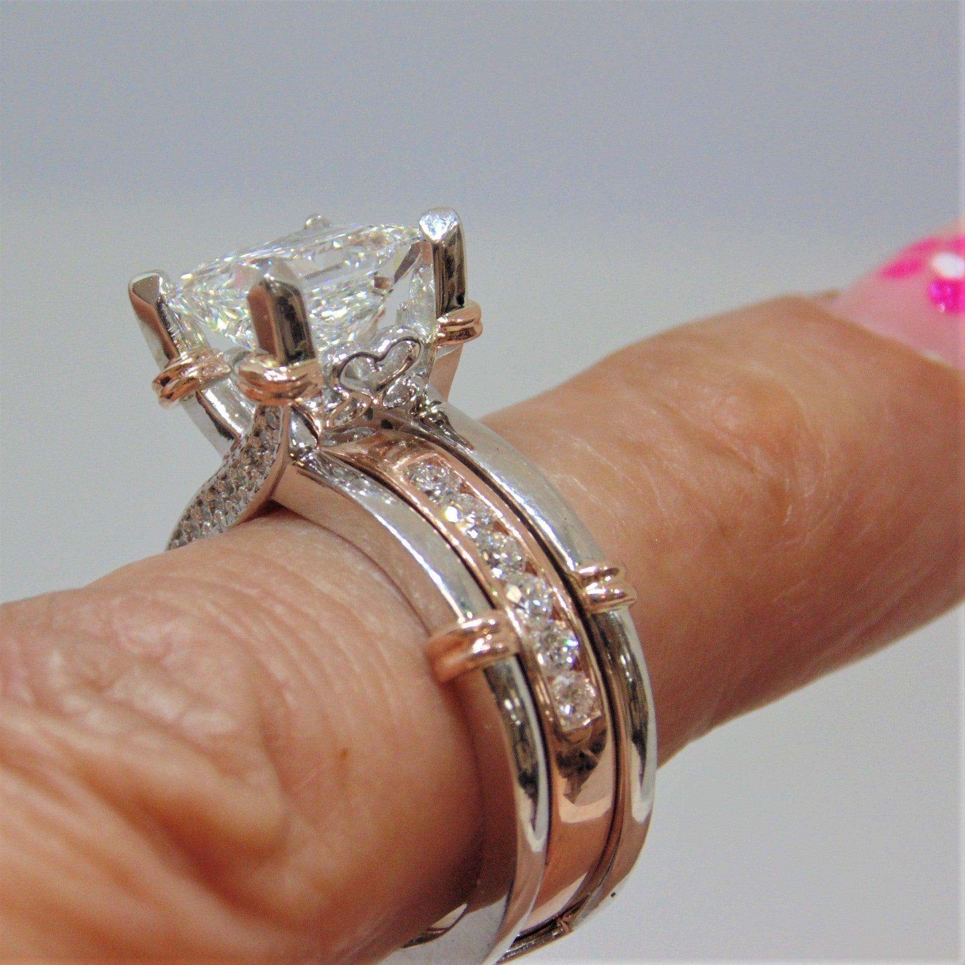 Princess cut Diamond Ring jacket Bridal Set - Thenetjeweler
