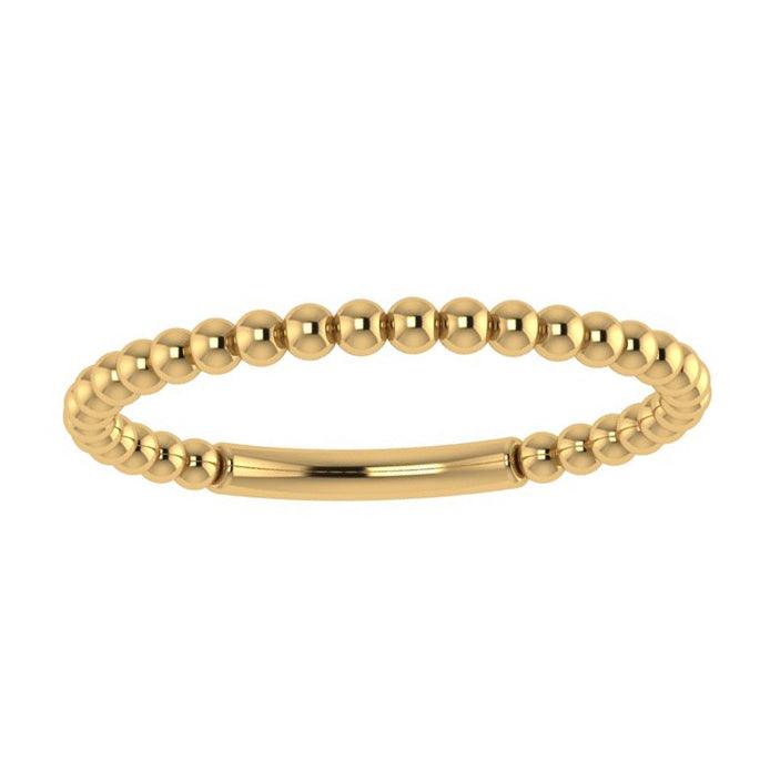 Beaded Ring Band 14k Yellow Gold - Thenetjeweler