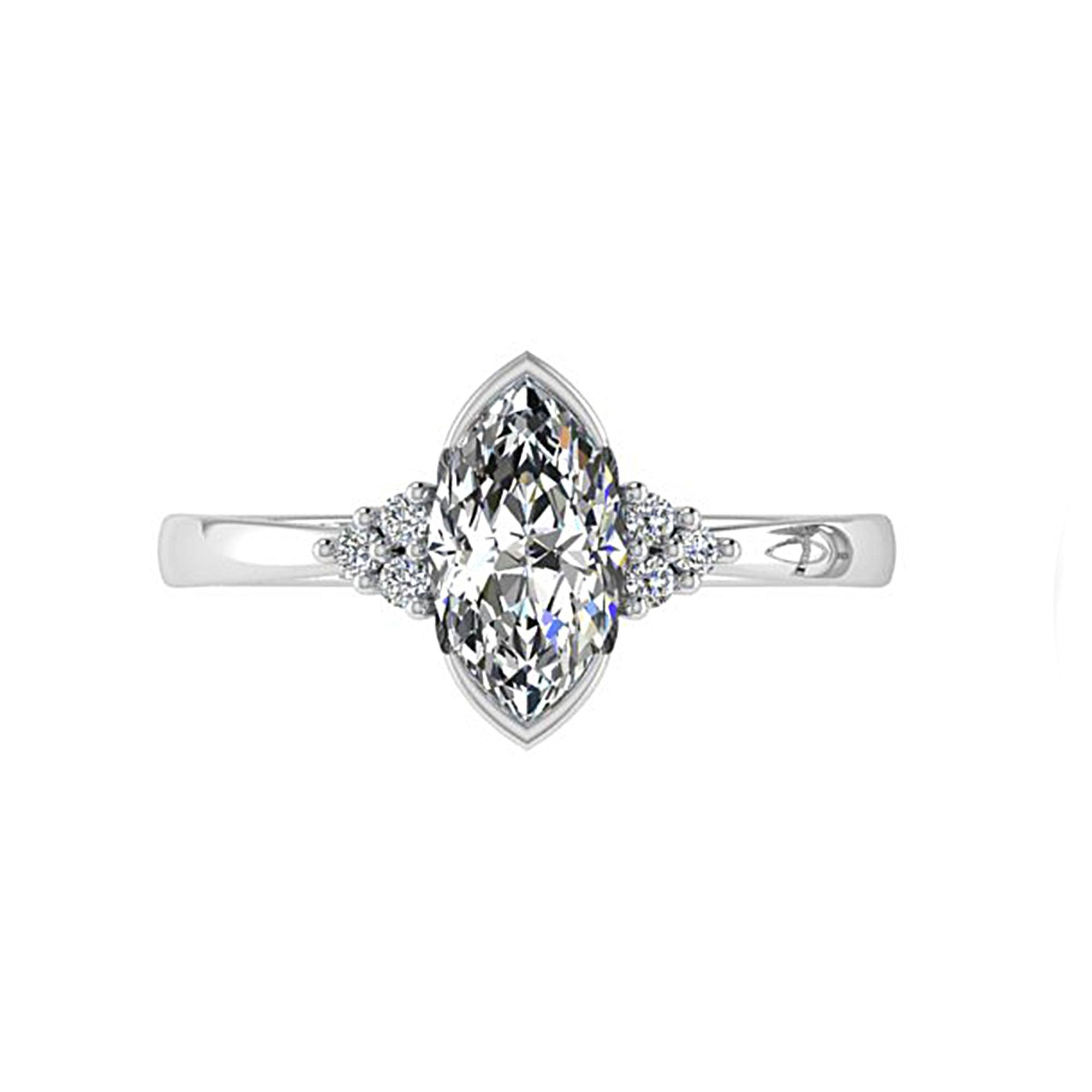 Marquise Diamond Engagement Ring White Gold - Thenetjeweler