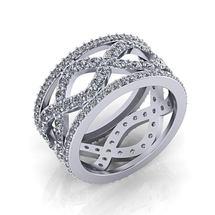 Diamond Infinity Design Ring 18K White Gold - Thenetjeweler