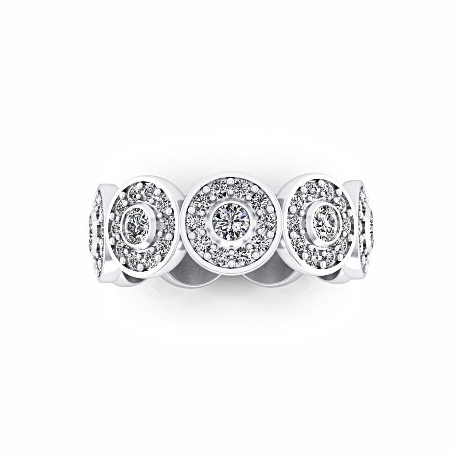 Diamond Circular Design Ring 18K White Gold - Thenetjeweler