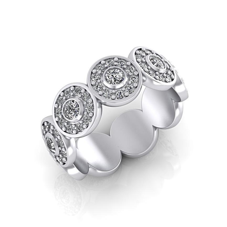 Diamond Circular Design Ring 18K White Gold - Thenetjeweler