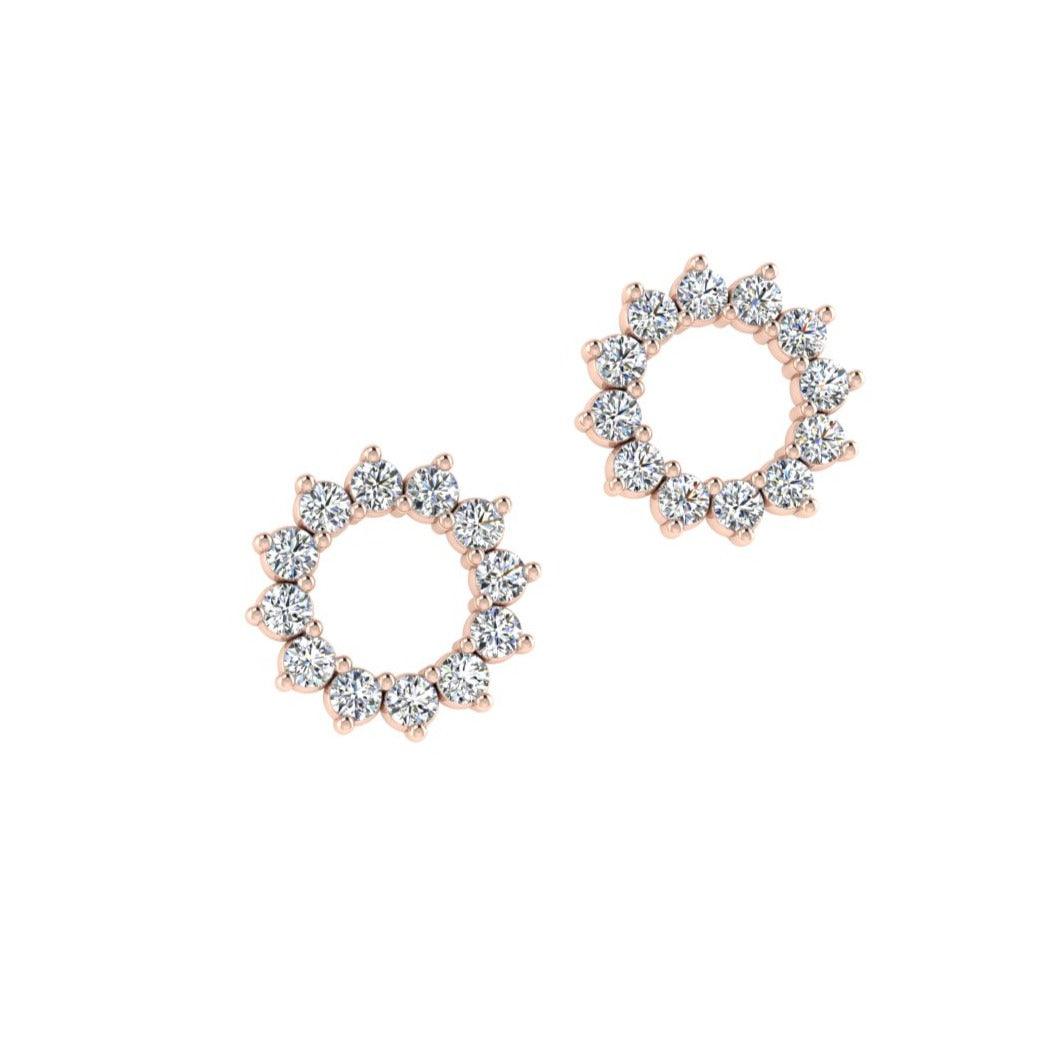Diamond Open circle Cluster Earrings- Thenetjeweler