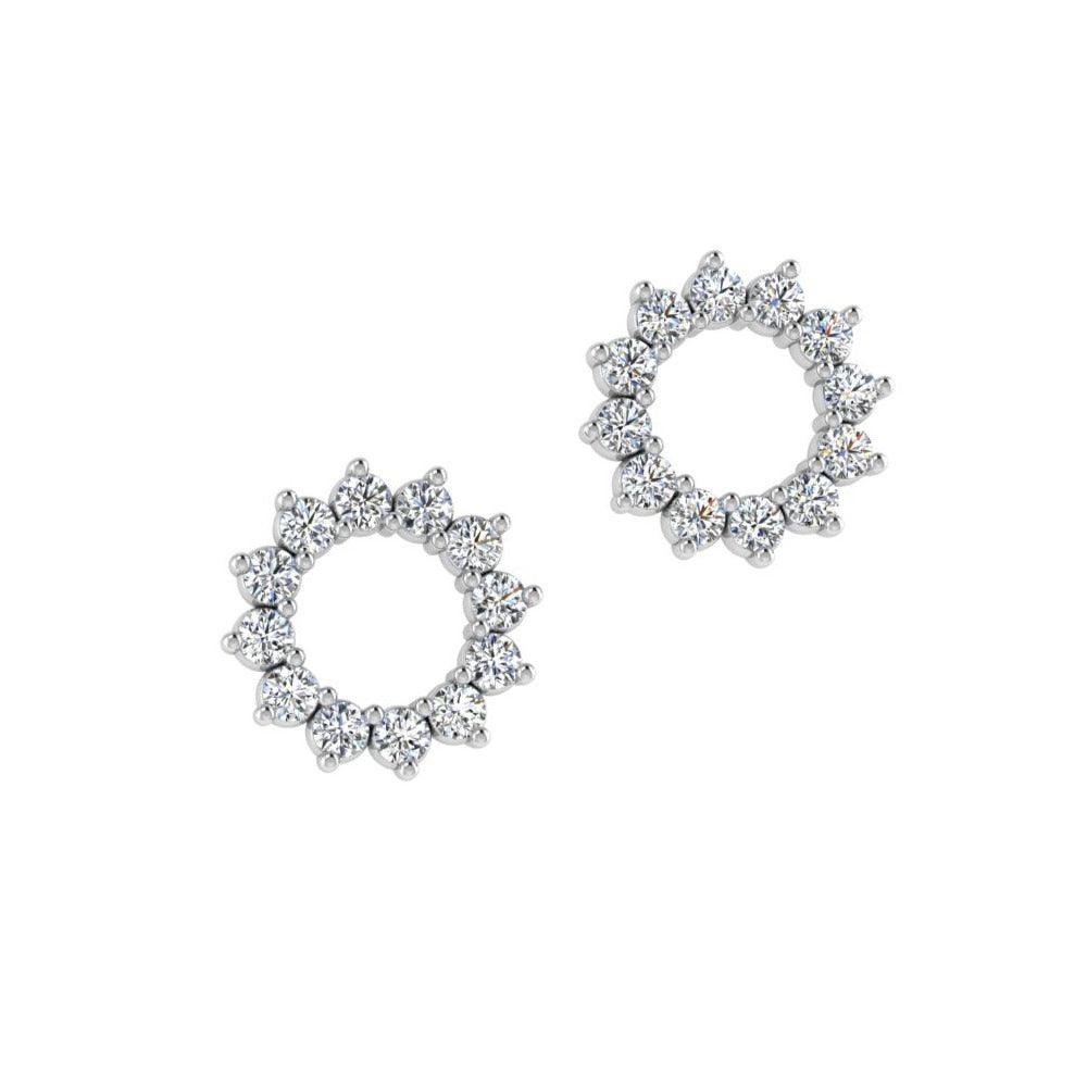 Diamond Open circle Cluster Earrings - Thenetjeweler