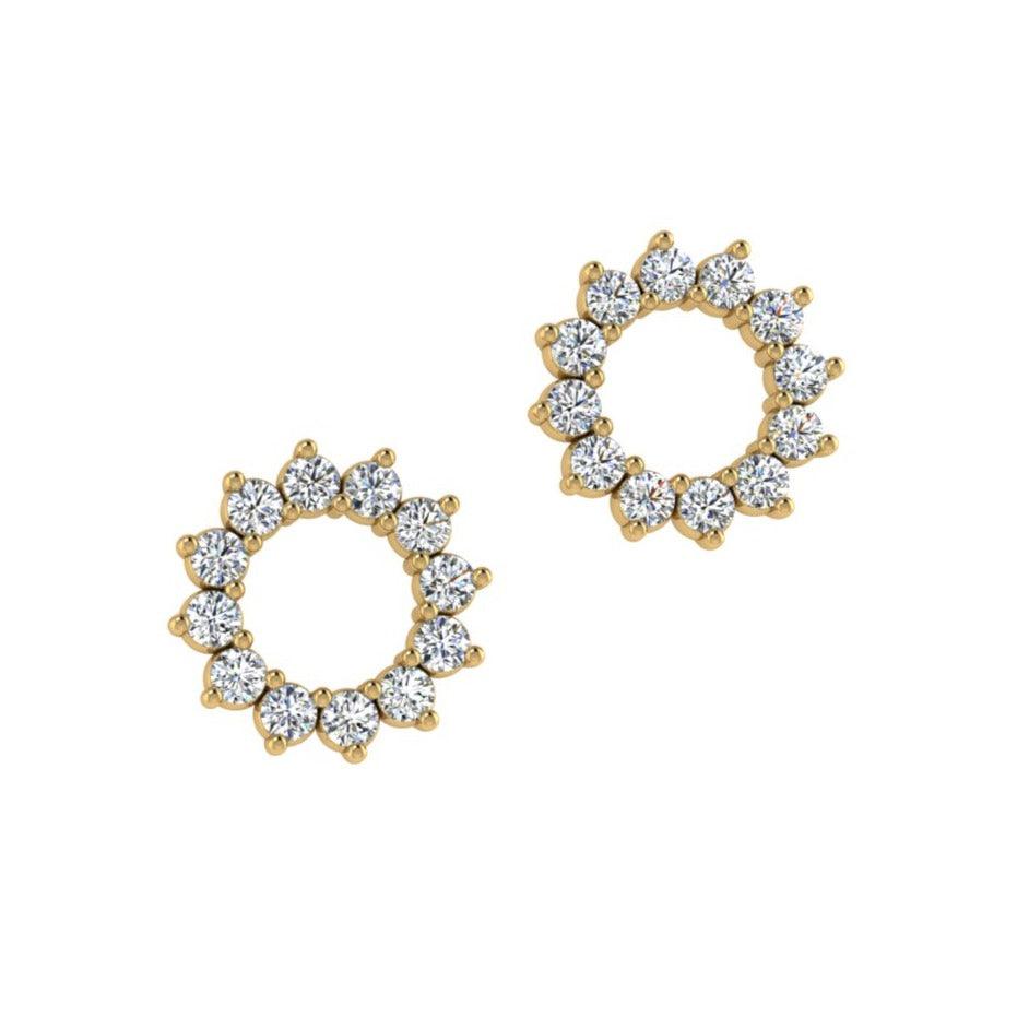 Diamond Open circle Cluster Earrings - Thenetjeweler