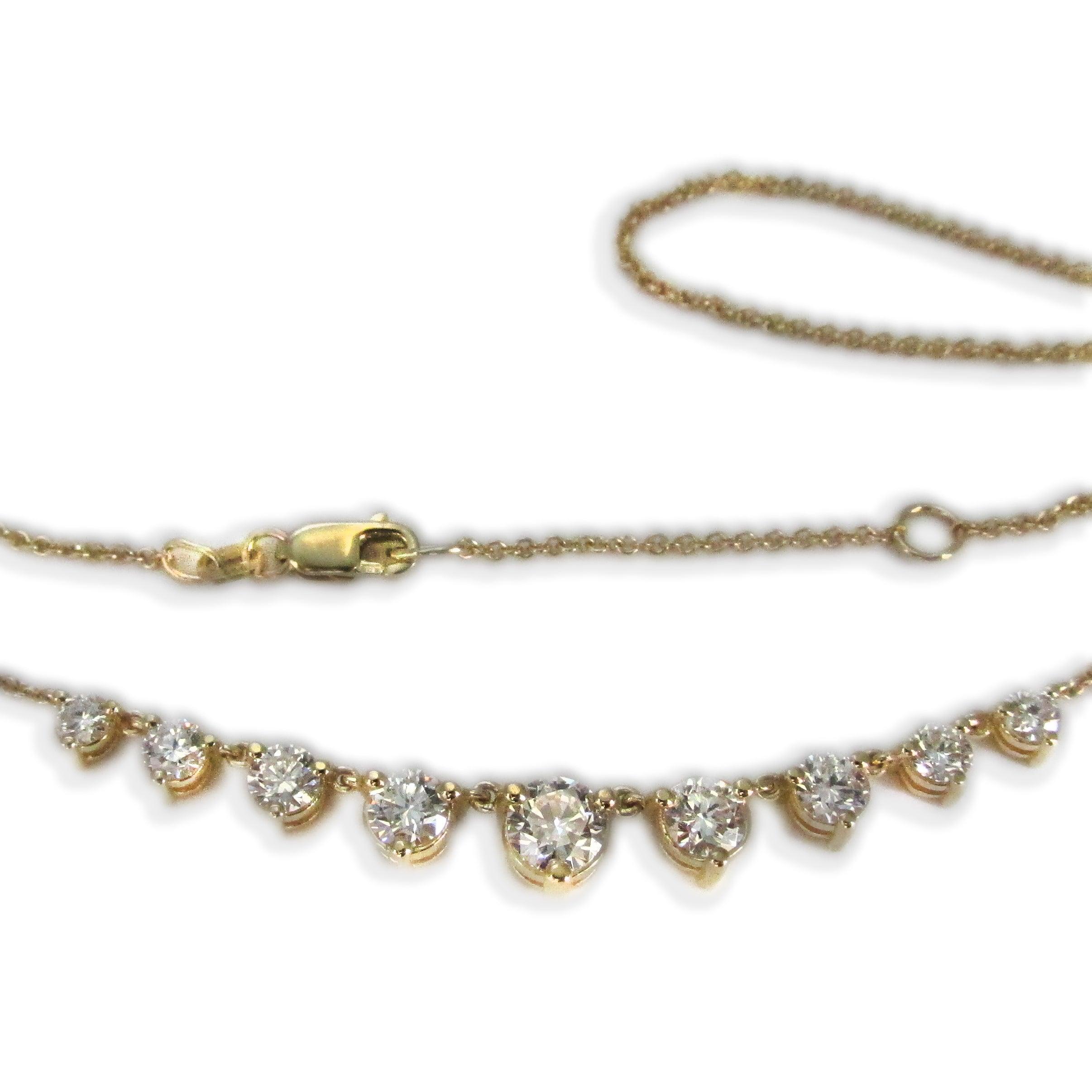 Graduated Diamonds Necklace Rose Gold - Thenetjeweler
