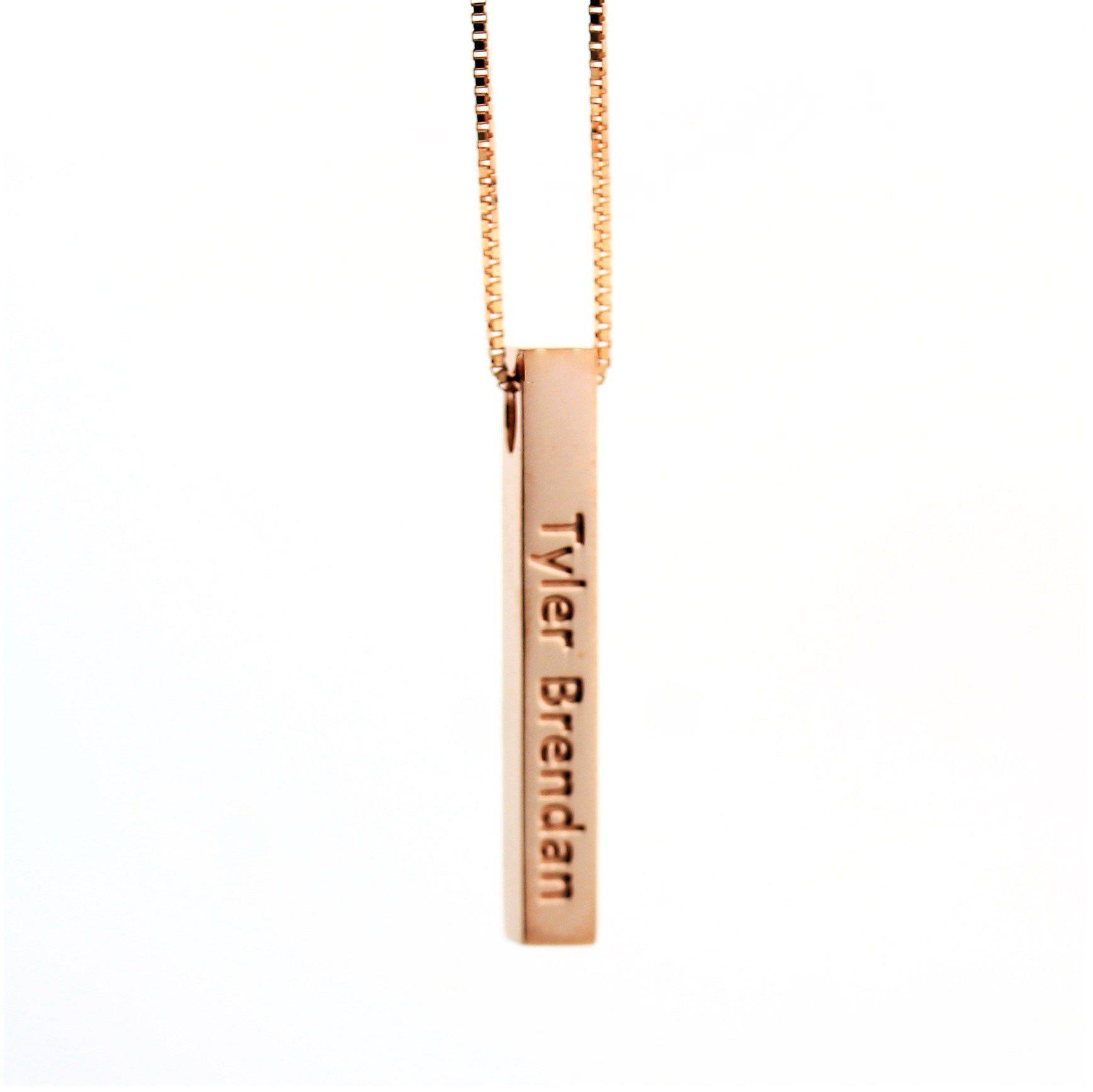 Bar pendant necklace with Name - Thenetjeweler