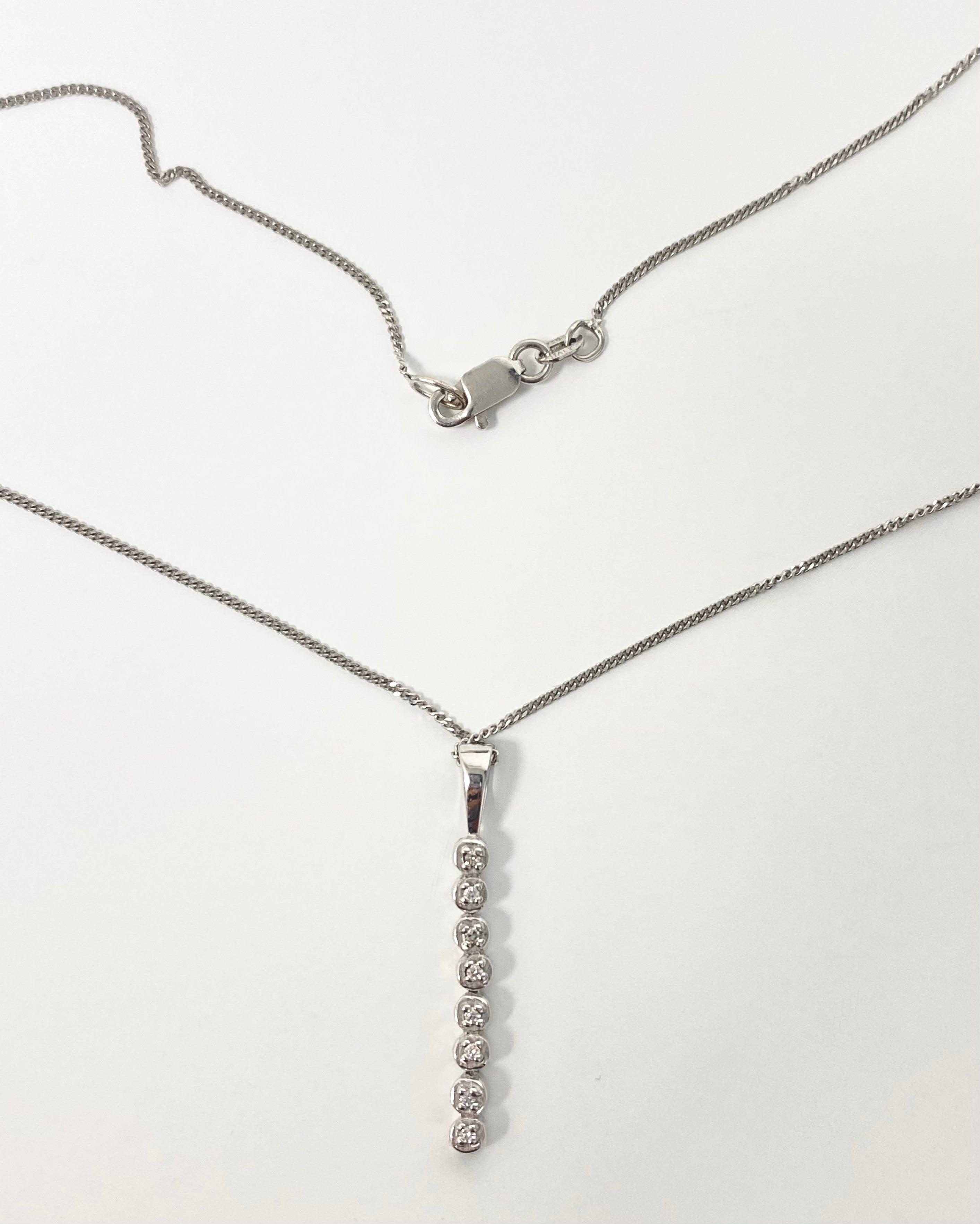 Journey diamond drop pendant in White Gold - Thenetjeweler