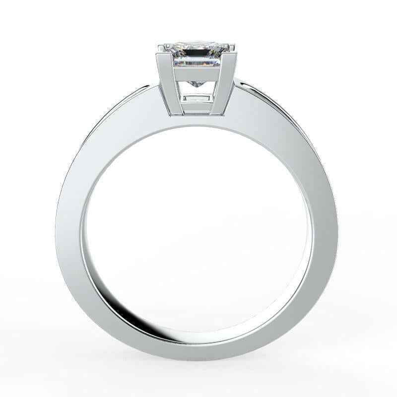 Princess Cut Diamond Engagement Ring with Side Stones
