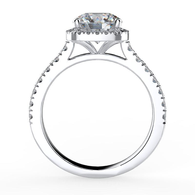 Round Diamond Cushion Halo White Gold Engagement Ring - Thenetjeweler
