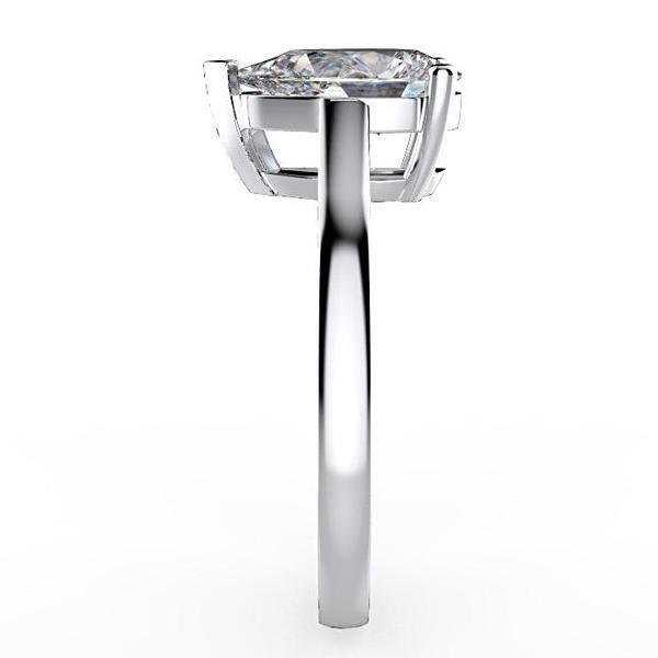 Pear Diamond Solitaire Engagement Ring 18K White Gold Setting - Thenetjeweler