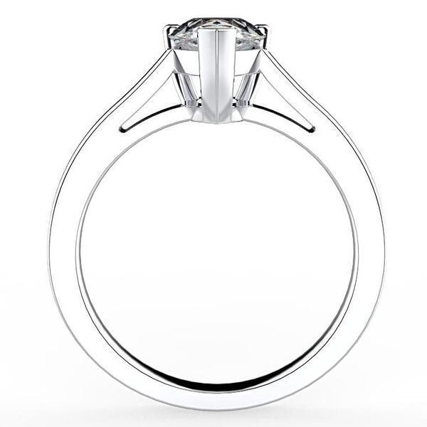 Pear Diamond Solitaire Engagement Ring 18K White Gold Setting - Thenetjeweler