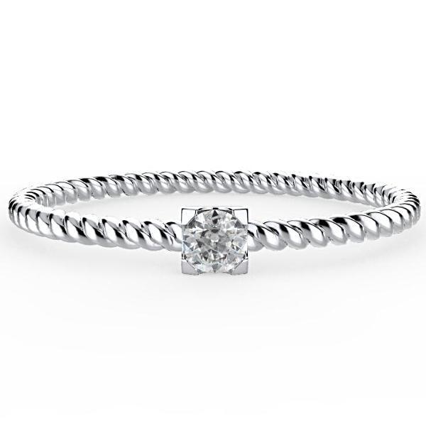 Dainty Twist Diamond Band 0.10 carat 18K Gold - Thenetjeweler