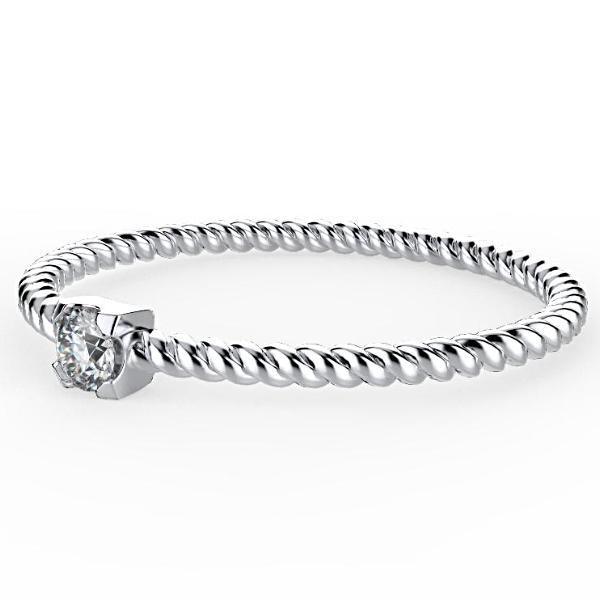 Dainty Twist Diamond Band 0.10 carat 18K Gold - Thenetjeweler