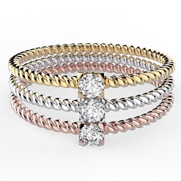 Twist Stacking Diamond Rings - Thenetjeweler