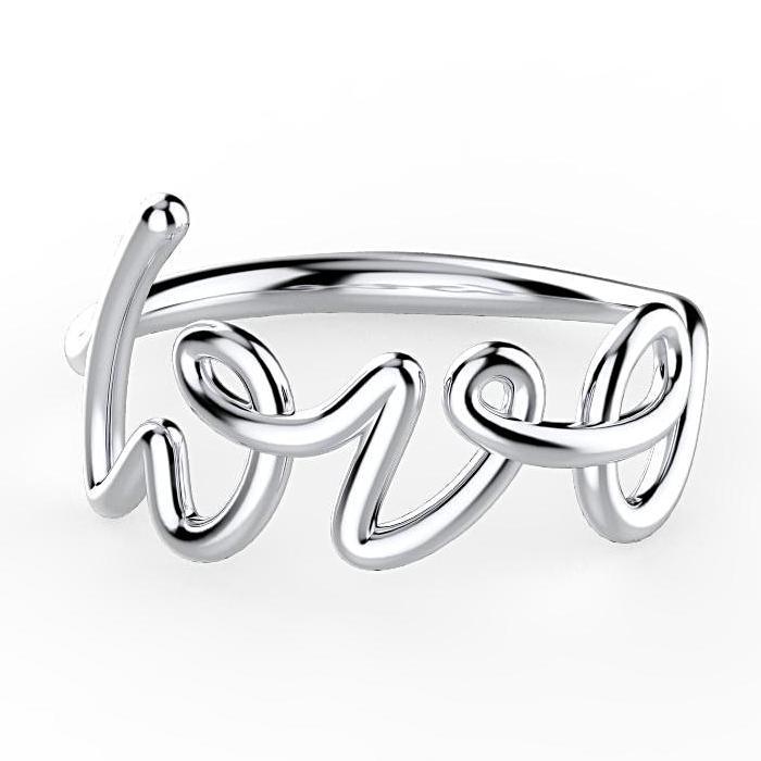Love Design Ring 18K White Gold - Thenetjeweler
