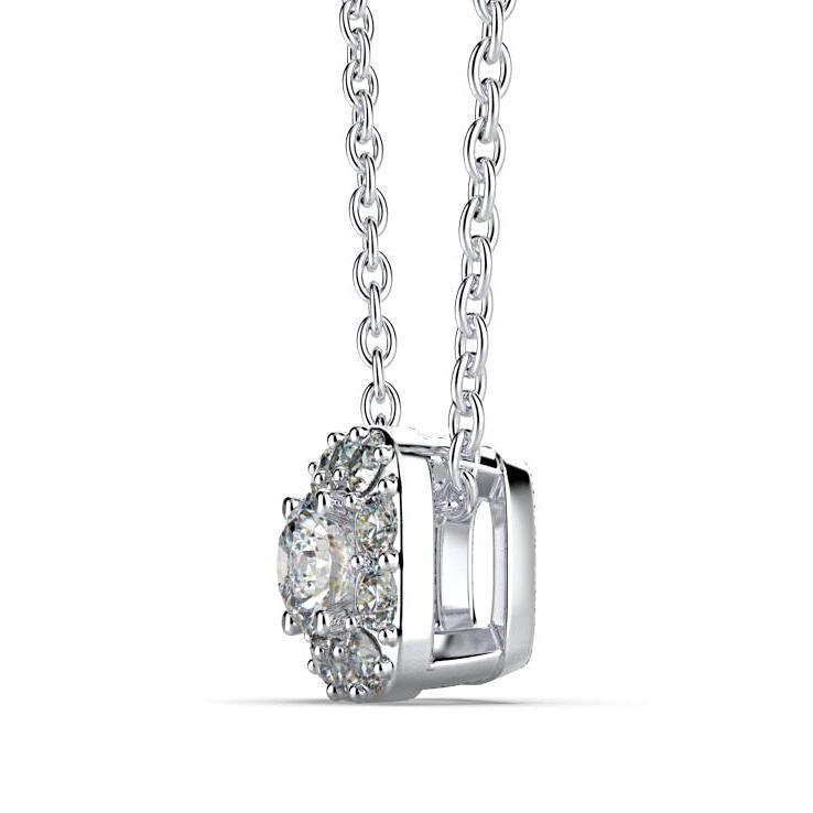 Cushion Halo Diamond Pendant - Thenetjeweler