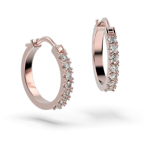 Diamond Pink Gold Hoop Earrings (0.50 ct. tw) - Thenetjeweler