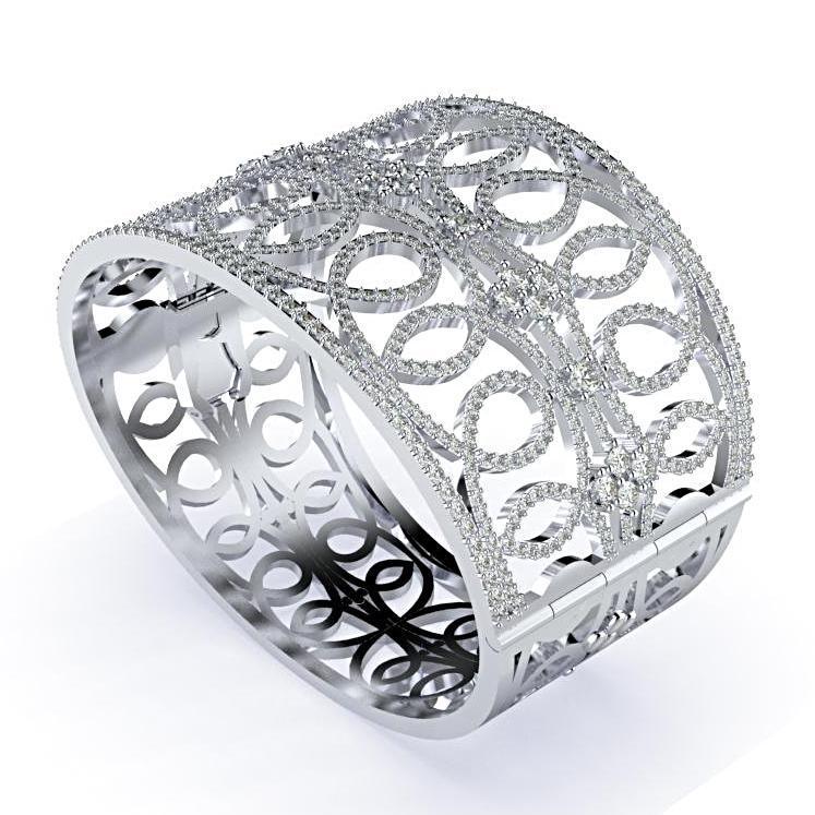 Diamond Bangle Bracelet 18K Yellow Gold (10 ct. wt.) - Thenetjeweler