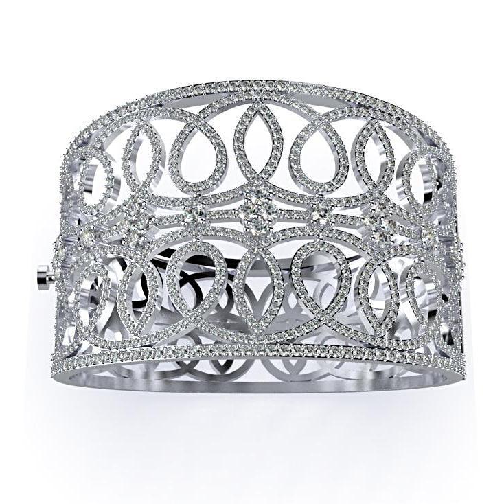 Diamond Bangle Bracelet 18K Gold (10 ct. wt.) - Thenetjeweler