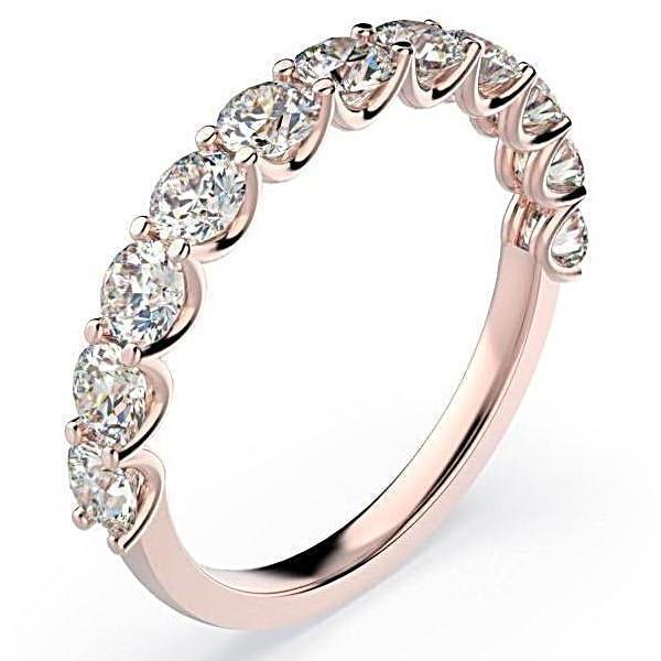 Diamond Semi Eternity Ring Band 18K Gold (1.10 ct. tw.) - Thenetjeweler